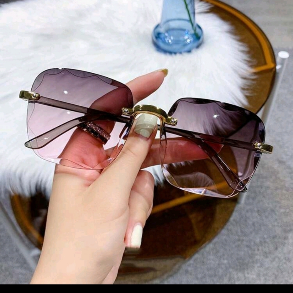 Frameless Cut Edge Sunglasses - image 2